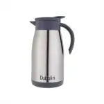 Dubblin Cafe Stainless Steel Double Wall Vacuum Insulated BPA Free Water Bottle with Anti Skid Bottom & Leak Proof Lid, Sports Thermos Flask Keeps Hot 12 Hours, Cold 12 Hours (Silver 1000 ML)