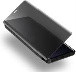 TRIFTY Black Polycarbonate Mirror S-View Semi Transparent Stand Flip Cover for Samsung Galaxy A10s|MOBILE COVER|COVER|BACK COVER|MOBILE CASE|FLIP COVER