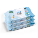 Mother Sparsh 98% Water Based Wipes, 60 Pcs Per Pack | Plant Derived Fabric | Mildly Scented I Pack of 3