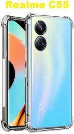 XOVO Back Cover for realme C55 (Transparent, Dual Protection, Silicon, Pack of 1)