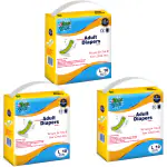 BON BON Premium Large Adult Diaper Disposable Tape Style (L- 39-59 INCH) Adult Diaper 30 PCS Multiple Tape Fastners Over Night Protection Ultra Leak Guard and Anti-Bacterial Absorbent Core (L Pack of 3)