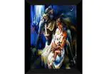 SAF Blue & Black Lord Shiva Family Printed Framed Premium Wall Art 11 inch x 14 inch Wall Painting SANFK33291