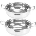 SHINI LIFESTYLE TRIPLY Stainless Steel Kadhai,3L Kadhai 25cm dia Induction Base