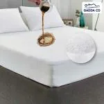 GADDA CO Double Bed Mattress Protector White 72 x 60 Inch Skirting 12 Inch