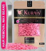 KURAIY Hair Removal Hot Hard Body Wax Beans (100Gm) for Face, Arm, Legs, Bum and whole Body For Men and Women Suitable for All Skin Types with Steel Spatula