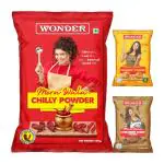 Wonder Mera Wala Chilly Powder (Red Mirch) (500g), Turmeric (Haldi) Powder (200g), Coriander Cumin (Dhana Jeera) Powder (200g) For Flavourful Cooking ( Pack of 3)