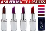 OUR BEAUTY Multicolor 100% Veg And Long Stay Soft Matte Lipstick Combo 90, 16 G (Pack Of 4)