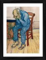 DECOR ADVENTURES Worn Out (old Man in Sorrow) By Van Gogh Wall Painting 14 x 18 inch