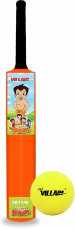 THE VILLAIN Chhota Bheem Edition PVC Cricket Bat & Ball | Size-4 -Age Group 6-8 | Multicolor PVC/Plastic Cricket Bat  (300 - 400 g)
