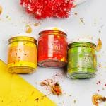 Puremazing Floral Holi Colors: Herbal Gulal with Real Flower Petals | Trio Pack - Red, Yellow, Green