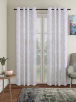 La elite White Color Transparent Polyester Readymade Eyelet Curtains 9 x 4 ft (2 pcs)
