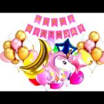Sv Traders Unicorn Theme Combo-Pink Happy Birthday Banner(13)
