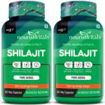 Nourish Vitals Premium Shilajit 50% Fulvic Acid High Strength 500 mg Extract, Naturally Mineral Rich, 60 Veg Capsules (Pack Of 2)
