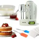 IBELL HM390L 200W Hand Mixer Blender/Cream Maker for Cakes with Base 5 Speed Control (White)