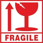 Blackdreams Fragile With This Way Up Logo Sticker - 3 X 5 Inch (Pack Of 200)