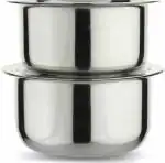 LIMETRO STEEL Scratch Resistant Stainless Steel Tope with Lid 1000 and 1500 ml (Pack of 2)