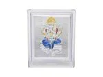 GoldGiftIdeas Silver Pitambar Ganesha Frame for Gift, Ganpati Photo Frame for Home, Lord Ganesha Idol for Pooja, Return Gift for Housewarming