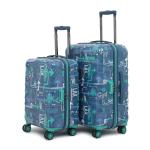 uppercase Blue Hardsided Polycarbonate 8 Wheel Trolley Suitcase Bag