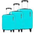 Safari Carter Polypropylene 5 Years Warranty Set of 3 Trolley Bags (55, 67 & 76 cm) (Set of 3, Cyan)