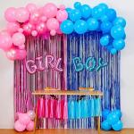 Orama Baby Shower Decoration Items- 51Pcs Baby Shower Decorations/Baby Shower Foil Balloons, Foil Curtains, Metallic balloons (51Pcs Baby Shower Combo)