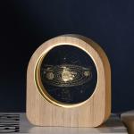 ECOVISTA Wooden Table Lamp Square | Decorative Night Lamp | Paperweight Crystal Display Creative Decorate Light| Nightstand Lamp for Bedroom/Living Room/Tabletop/Lantern/Home Decor[1 pcs]