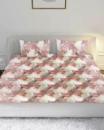 MAYFAIR HOMES LONDON 100% Cotton Combed Yarn 210TC King Bedsheet with 2 Pillow Covers Floral Brown