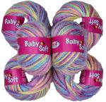 Simi Enterprise Chritmas Acrylic Baby Soft 4 Ply Wool Ball Hand Knitting Wool, Art Craft Soft Fingering Crochet Hook Yarn, Needle Knitting Yarn Thread Dye Ce (Pack Of 6)