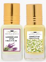 Menjewell Combo Pack Of 2PCs Attar(Lovender Love 5ML,Jasmine 5ML) 10ML Attar Perfume (Floral)