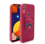 Fastship Colour Eye Cat soft Kitty Case Back Cover for Samsung Galaxy A30 | Faux Leather Finish 3D Pattern Cat EYES Case Back Cover Case for Samsung A30 - SM-A305F - Pink