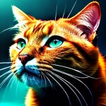 Love Creation A4 Size poster print for creative wall art- cat-swimming-1132(Non Sticker)