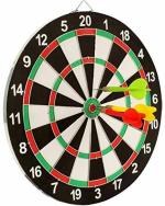 Tickles Metal Double Sided Dart Board Game with 6 Darts 5 Y and Above