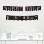 Festiko Happy Age Birthday Banner, Rose Gold Glitter Happy Birthday Banner For Birthday Bunting Banner, Birthday Banner For Bachelorette (Happy 80th Birthday)