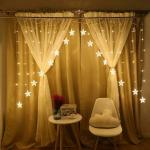 Dripping Colors 16 Star Gateway Yellow Copper Curtain Lights 3 x 1 m