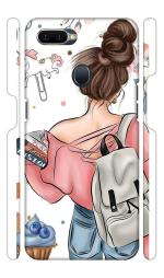 YAPZONE | Designer Back Case Cover for Oppo F3 Plus / F3+ | Cool Girl with Books and Bag |