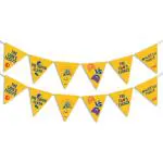 Festiko Team CSK Pennant Banners (Set of 13 Pcs), Ipl Theme Pennat/Flag/Bunting Banner, Cricket Party Props, Ipl party supplies, Ipl Theme Decorations