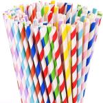 MAPPA |Paper Rainbow Drinking Straws | 50 Biodegradable Straws| 8MM | Durable and Eco-Friendly | Colorful | Party Decoration Supplies