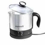 ZunVolt Multipurpose Kettle 1.2 Litres With Stainless Steel Body, Temperature Control Knob, Used For Boiling Water & Milk, Tea-600 Watt (Silver)