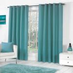 Grihshobha Polyester Long Crush Solid Door Curtains for Living Room Bedroom Hall (Door- 7 feet , Aqua) - Pack of 2