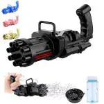 JGREEN Toys for Boys and Girls, 8-Hole Electric Bubbles Gun for Toddlers, Gatling Bubble Machine I Kids Bubble Gun (Black)