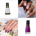 Bella Metallic Nail Polish White and Purple Colors