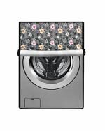 The Furnishing Tree Washing Machine Cover Floral Grey Compatible for LG 8 Kg Front Loading FHT1408ZWS