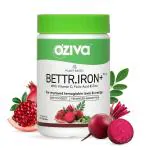 OZiva Bettr.Iron+ (Plant Based Iron, Vitamin C, Folic Acid, Zinc & Moringa) for Improved Hemoglobin, Oxygen Binding & Immunity, Iron Supplements, Certified Vegan, 60 capsules