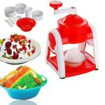 GLORIAL STAR Easy to use Handy Manual ice Gola Slush Maker Machine with Sharp Blades | Ice Crusher | Snow Crusher | Gola Machine | Gola Maker Machine for Home - Reusable 6 Pcs Gola Sticks & 3 Bowl