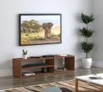 Tyler Engineered Wood Floor Standing TV Entertainment Unit (Walnut) Ideal for Upto 55