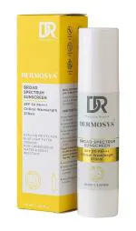 Dermosys Broad Spectrum Sunscreen with SPF 50 PA+++ UVA, UVB & Blue Light Protection, Organic & Non-Comedogenic | With Hyaluronic Acid & Vitamin C | No White Cast | For All Skin Types - 50ml