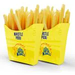 Festiko Team CSK French Fries Boxes (Set of 10 Pcs), Ipl Theme French Fries Boxes, Cricket Party Props, Ipl party supplies, Ipl Selfie Props