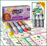 IIDOTS Dot Markers Toddlers Kids 8 Colors Jumbo 60 ml Water Based Non Toxic Fun Art & Craft Supplies | Metallic Shimmer Dab 18 mm With 40 Printed Brain Boosting Worksheets & 350+ Theme Based E-Sheets