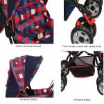 Babylove Stroller with 3 position adjustable seat - RED