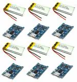 InventoSales 6Pcs 3.7V 450mAh 40x20x6mm Li-ion Lithium-ion Rechargeable Battery with TP4056 battery charger module