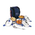 Pdd Falcon Steel Eco Nxt Lunch Box,set of 3,Blue-800ml